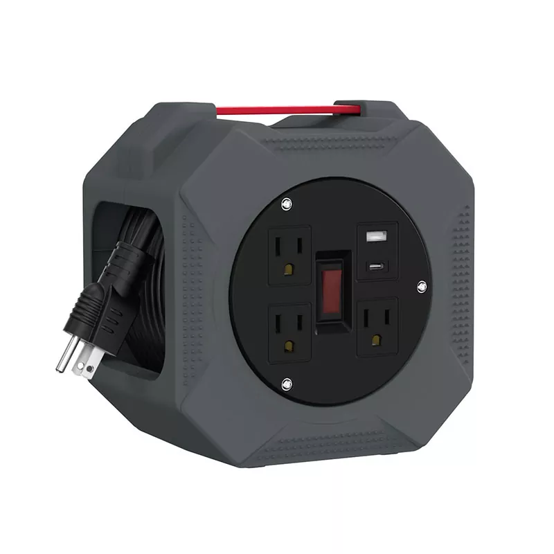 3 výstupy Usb2.4a Plastová cievka s káblom 30 stôp